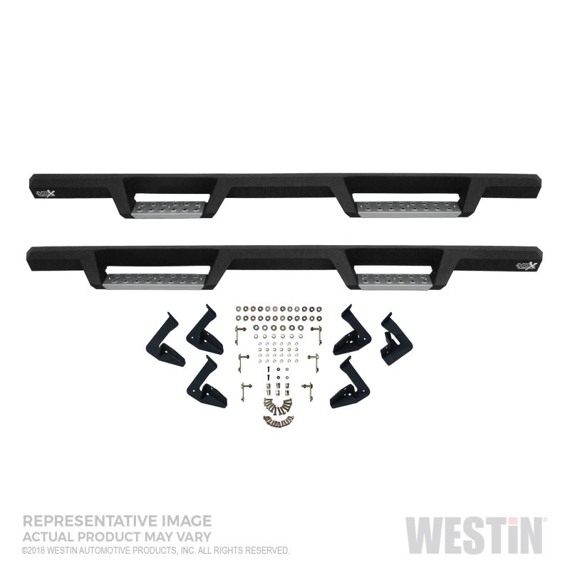 Westin/HDX 07-18 GM 15/25/3500 Crew Cab (Excl. Classic) SS Drop Nerf Step Bars - Textured Black