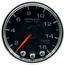 Load image into Gallery viewer, Autometer Spek-Pro Gauge Nitrous Press 2 1/16in 1600psi Stepper Motor W/Peak &amp; Warn Blk/Chrm