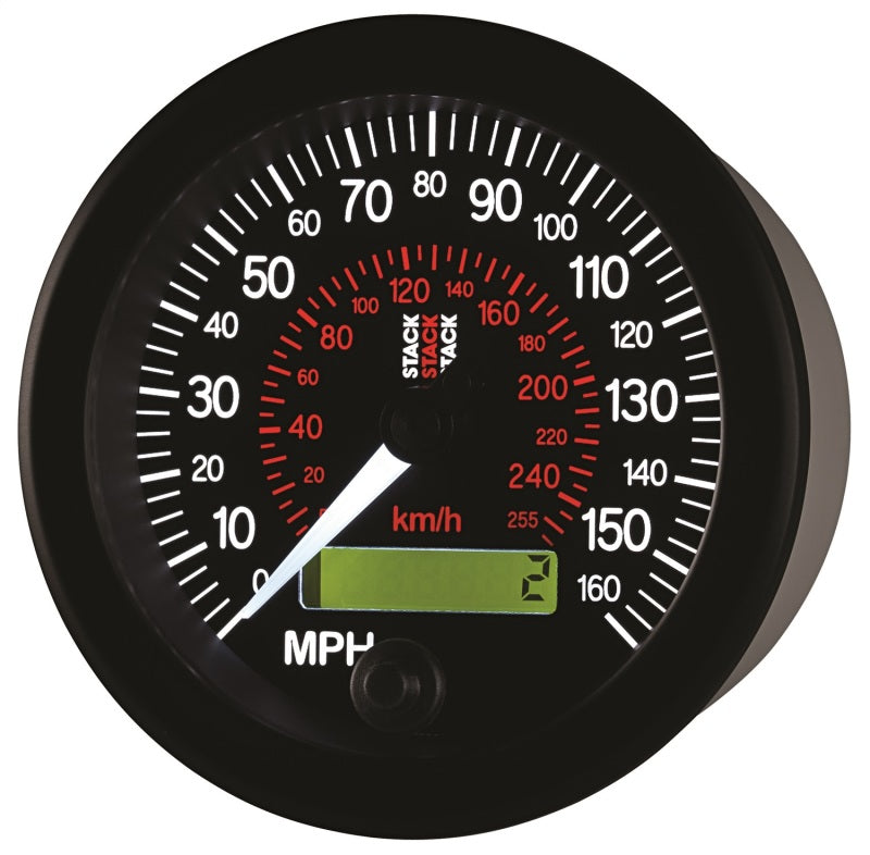 Autometer Stack Instruments 88MM 0-160 MPH / 260 KM/H Programmable Speedometer - Black