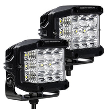 Load image into Gallery viewer, Go Rhino Xplor Bright Series Sideline Cube LED Spot Light Kit (Surface Mount) 4x3 - Blk (Pair)