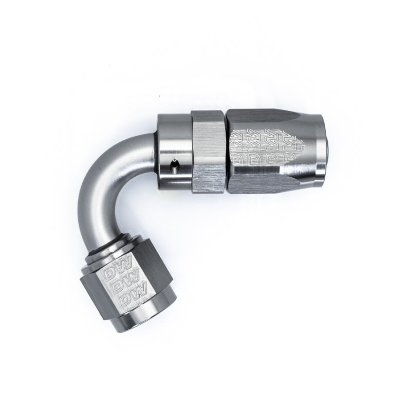 DeatschWerks 6AN Female Swivel 120-Degree Hose End CPE - Anodized DW Titanium