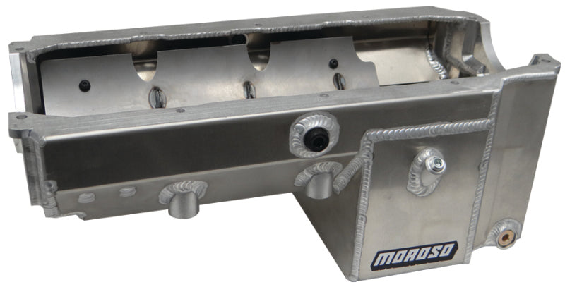 Moroso Dart/Rocket Small Block (w/-16An External Pick Up) Wet Sump 8qt 8.5in Alum Oil Pan