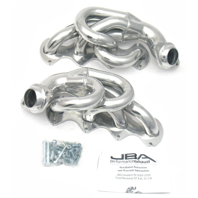 JBA 05-10 Ford Mustang 4.6L 3V 1-5/8in Primary Silver Ctd Cat4Ward Header