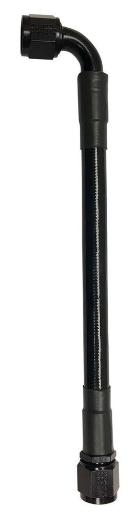 Fragola -10AN Ext Black PTFE Hose Assembly Straight x 90 Degree 60in