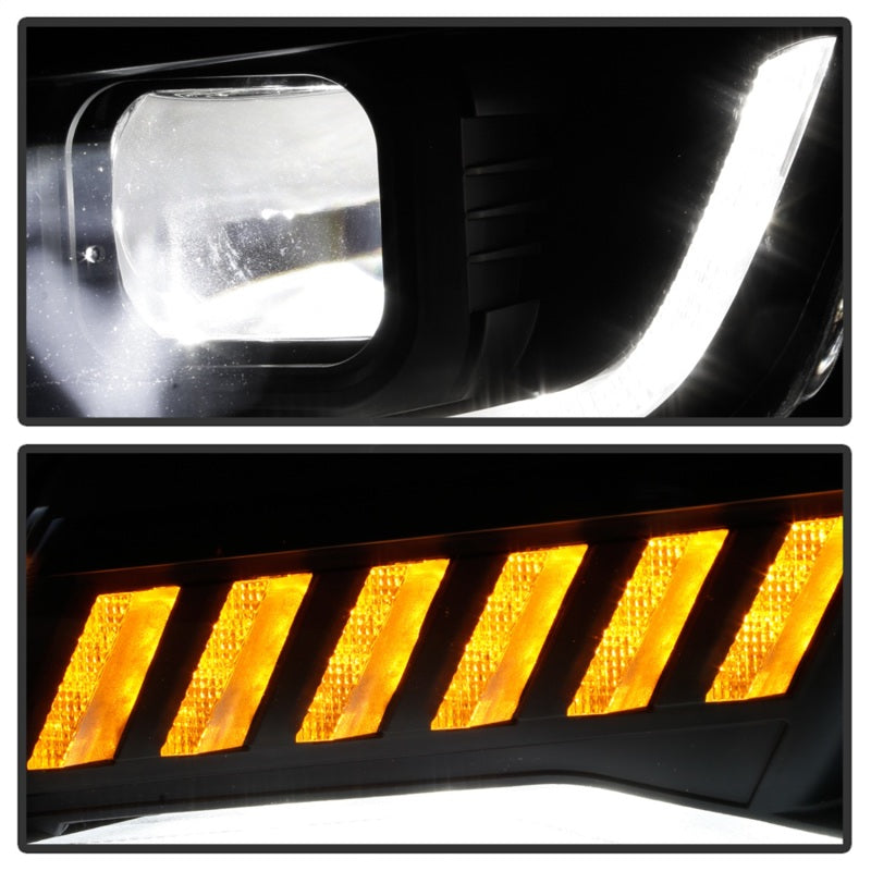 Spyder Chevy Camaro 16-18 Halogen Model Full LED Headlights Black PRO-YD-CCAM16HALAP-SEQ-BK