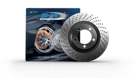 SHW 05-08 Porsche Boxster 2.7L Left Front Cross-Drilled Monobloc Brake Rotor (98735140101)