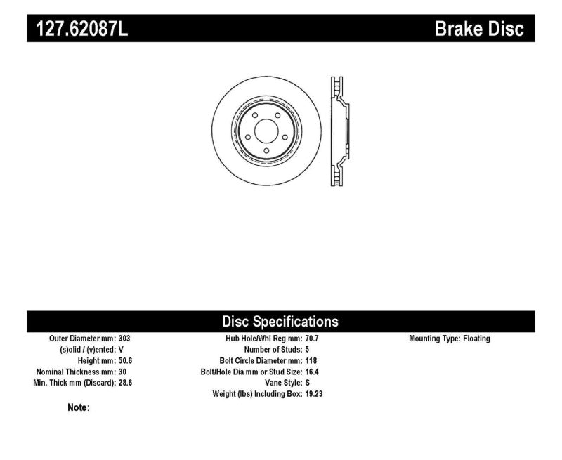 StopTech Slotted & Drilled Sport Brake Rotor