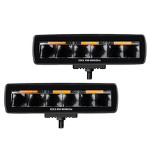Load image into Gallery viewer, Go Rhino Xplor Blackout Combo Series Sixline LED Spot Lights w/Amber (Surface Mount) - Blk (Pair)