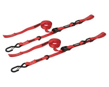 Load image into Gallery viewer, SpeedStrap 1In x 10Ft Cam-Lock Tie Down with Snap S-Hooks Soft-Tie (2 Pack) - Red