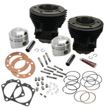 Load image into Gallery viewer, S&amp;S Cycle 66-84 BT 3-31/32in Stroke 3-7/16in Bore 9.0 To 1 Compression Cylinder Kit - Gloss Black