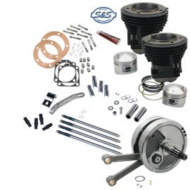 S&S Cycle 70-84 BT 93in Sidewinder Big Bore Stroker Kit - Gloss Black
