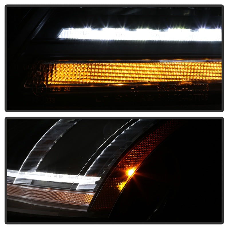 Spyder 08-15 Audi TT Halogen Projector Headlights w/Seq Turn Signal - Black (PRO-YD-ATT08-BK)