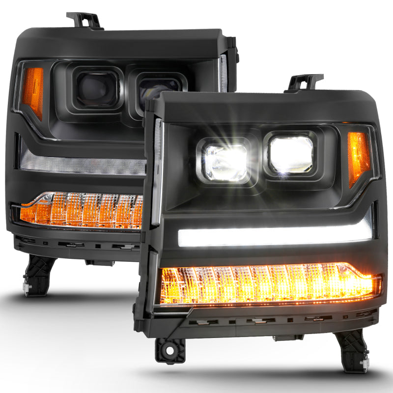 ANZO 2019-2020 Dodge Ram 1500  LED Projector Headlights Plank Style w/ Sequential Black (Passenger)