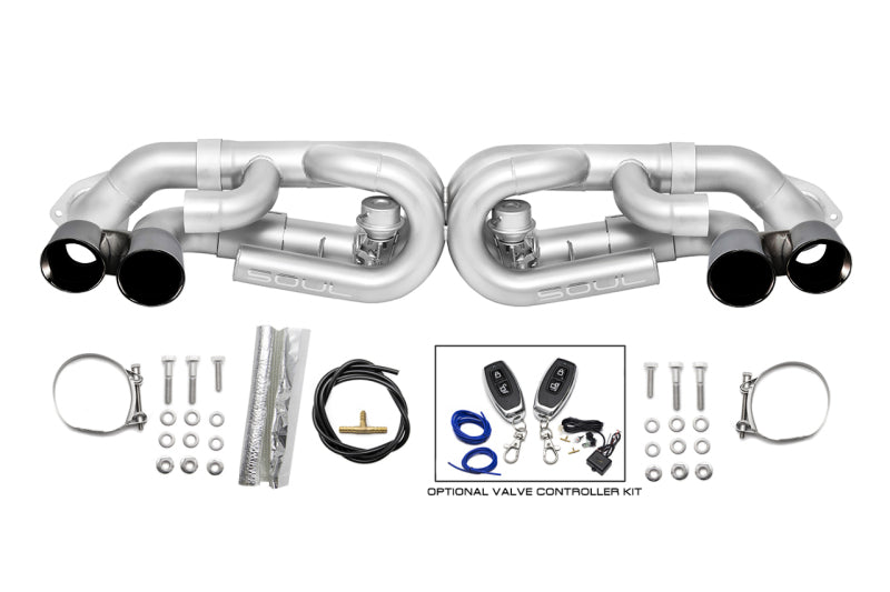SOUL 12-16 Porsche 991.1 Carrera Base / S / GTS (w/ PSE) Valved Perf. Exhaust - Blk Chrome Tips - VC