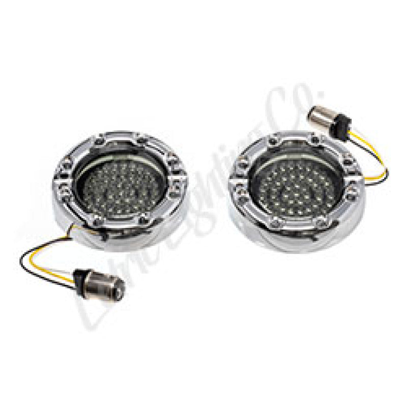 Letric Lighting 99-03 Premium Halo Chrome Switchbacks Running Light w/ Amber Turn Signals (1157)