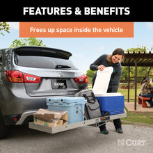 Load image into Gallery viewer, Curt 60in x 20in Aluminum Tray-Style Cargo Carrier (Folding 2in Shank)