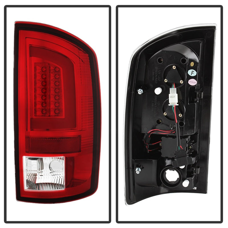 Spyder 07-09 Dodge Ram 2500/3500 V3 Light Bar LED Tail Lights - Red Clear (ALT-YD-DRAM06V3-LBLED-RC)