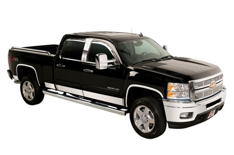 Putco 07-13 Silverado Reg Cab 8ft Long Box - 6in Wide - 12pcs Stainless Steel Rocker Panels