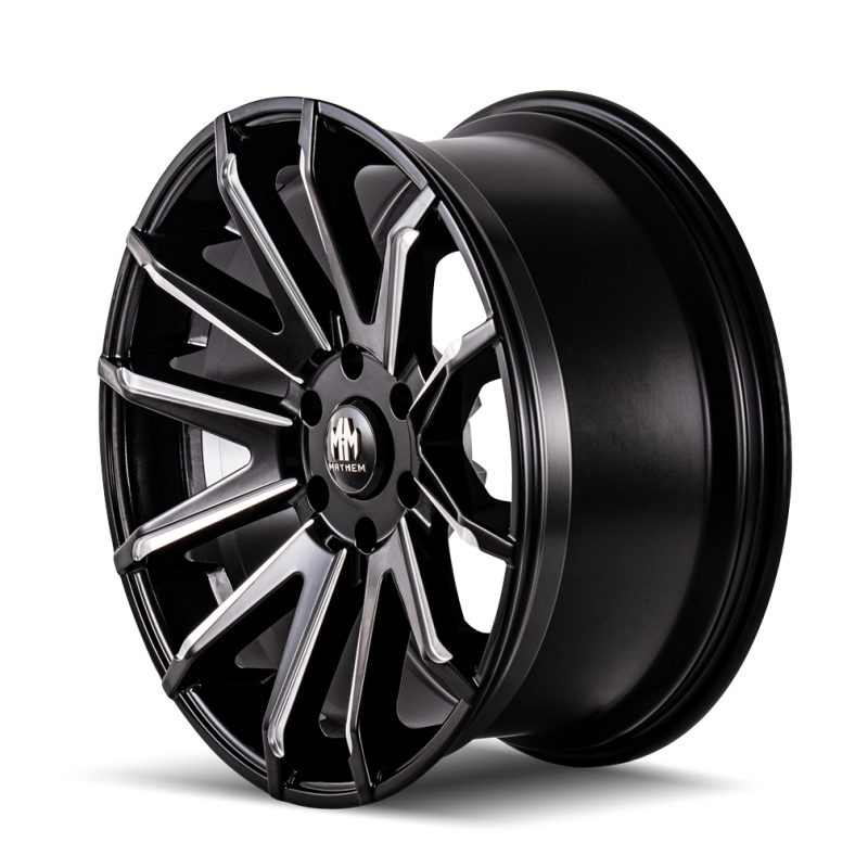 Mayhem 8109 Crossfire 22x9.5 / 6x135 BP / 25mm Offset / 87.1mm Hub Black w/ Milled Spokes Wheel