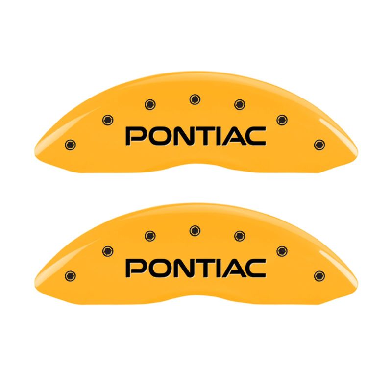 MGP 4 Caliper Covers Engraved Front & Rear Pontiac Yellow Finish Black Char 2004 Pontiac Bonneville