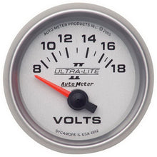 Load image into Gallery viewer, Autometer Ultra-Lite II 52mm 8-18 Volt Short Sweep Electronic Voltmeter