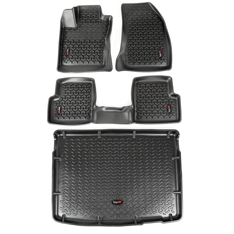 Rugged Ridge Floor Liner Front/Rear/Cargo Black 2015-2019 Jeep Renegade