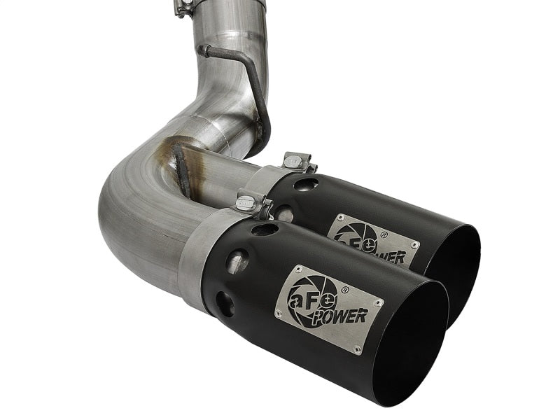 aFe Victory Series 4in 409-SS DPF-Back Exhaust w/ Dual Black Tips 2017 GM Duramax V8-6.6L(td) L5P