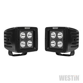 Westin HyperQ LED Auxiliary Lights 3in x 3in cube 20w Flood - Black