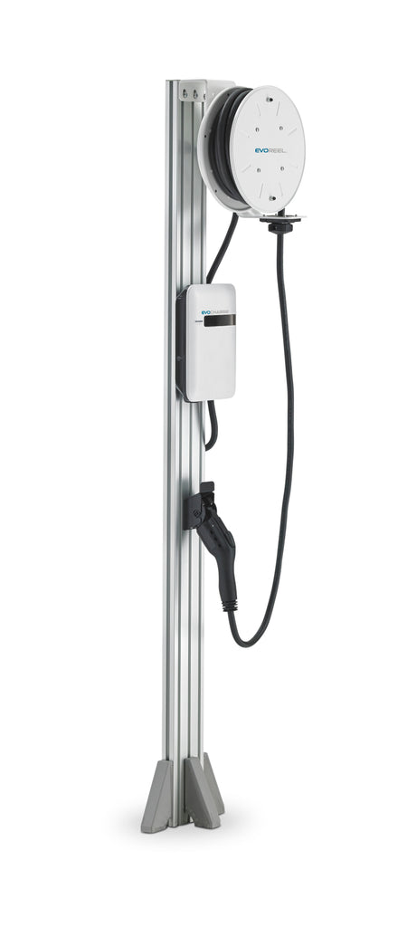 EvoCharge iEVSE Single Port Pedestal w/22ft EvoReel