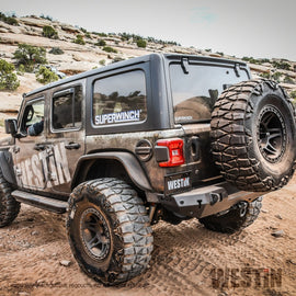 Westin 18-19 Jeep Wrangler JL WJ2 Rear Bumper w/  Sensors (Excl. Wrangler JK) - Textured Black - GTR Auto
