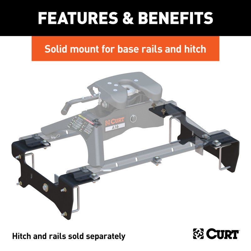 Curt 19-21 GM 1500 (Except 5.5ft Bed) Custom 5th Wheel Brackets