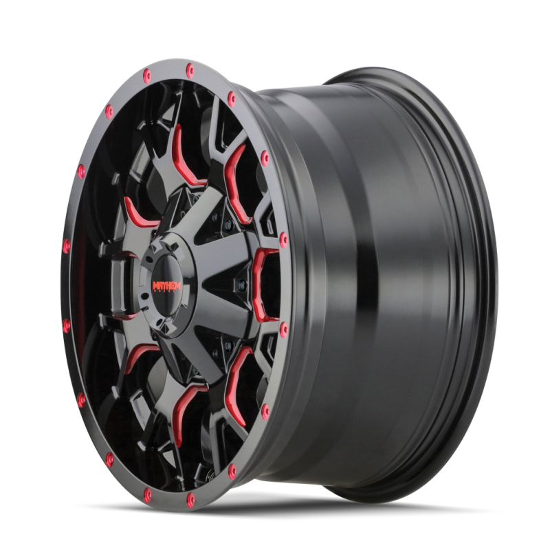 Mayhem 8015 Warrior 20x10 / 6x135 BP / -25mm Offset / 106mm Hub Black w/ Prism Red Wheel