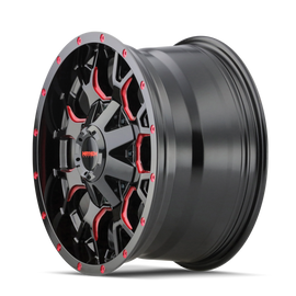 Mayhem 8015 Warrior 17x9 / 5x127 BP / 18mm Offset / 87mm Hub Black w/ Prism Red Wheel