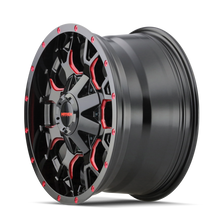 Load image into Gallery viewer, Mayhem 8015 Warrior 20x9 / 8x180 BP / 0mm Offset / 124.1mm Hub Black w/ Prism Red Wheel