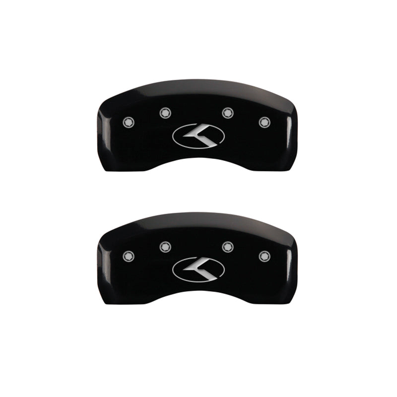 MGP 4 Caliper Covers Engraved Front & Rear Circle K/Kia Black Finish Silver Char 2013 Kia Optima