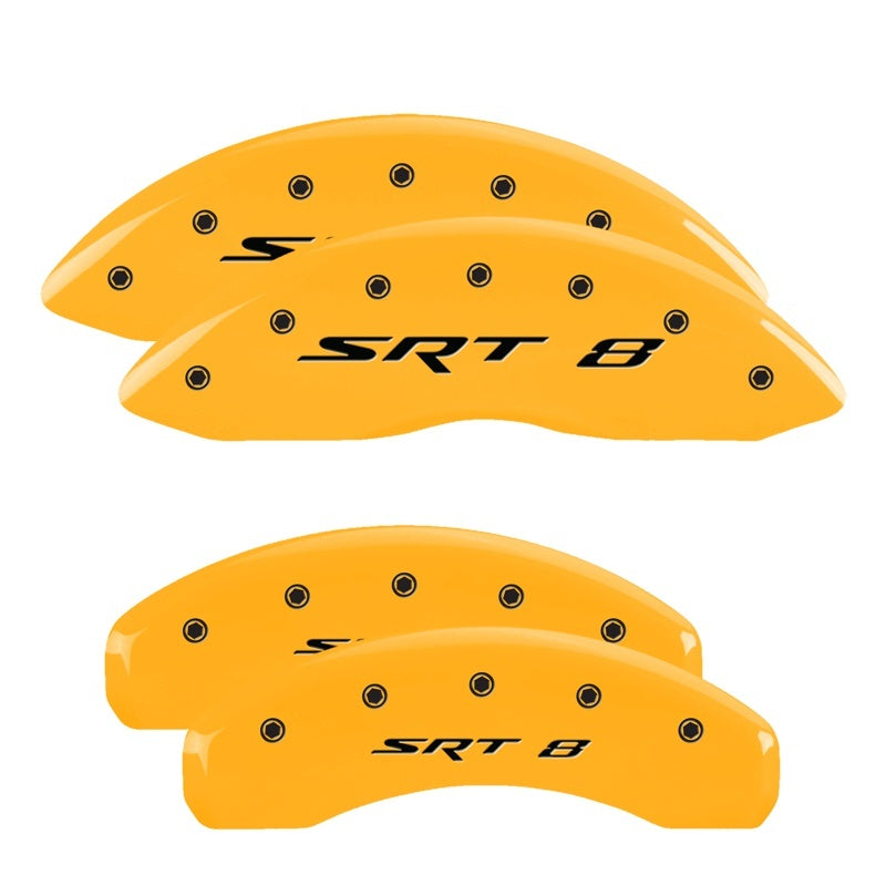 MGP 4 Caliper Covers Engraved Front & Rear Leaper Yellow finish black ch