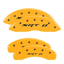 Load image into Gallery viewer, MGP 4 Caliper Covers Engraved Front &amp; Rear Leaper Yellow finish black ch