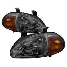 Load image into Gallery viewer, xTune Honda Del Sol 93-97 1Pc Amber Crystal Headlights Smoke HD-ON-HDEL93-1P-AM-SM