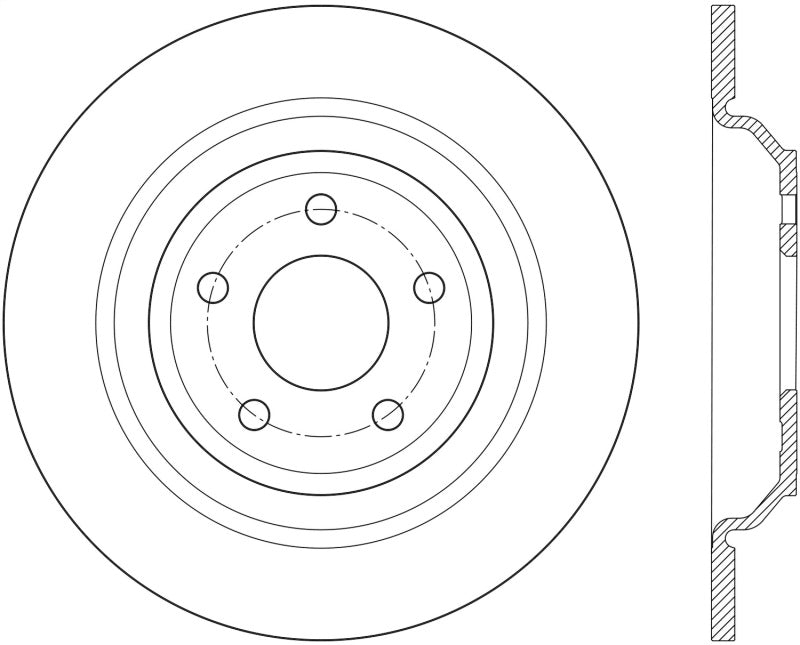 StopTech 16-18 Ford Focus Cryo Slotted Rear Left Sport Brake Rotor