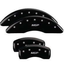 Load image into Gallery viewer, MGP 4 Caliper Covers Engraved Front &amp; Rear MGP Black Finish Silver Char 2018 Kia Sportage