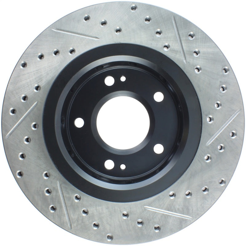StopTech 09-15 Mitsubishi Lancer Ralliart Sport Stop Slotted & Drilled Front Right Rotor