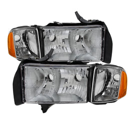 xTune Dodge Ram Sport Model Only 1999-2002 OEM Headlights Chrome HD-JH-DR99-SP-C