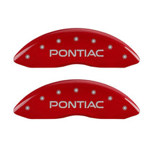 Load image into Gallery viewer, MGP 4 Caliper Covers Engraved Front &amp; Rear Pontiac Red Finish Silver Char 2008 Pontiac G8