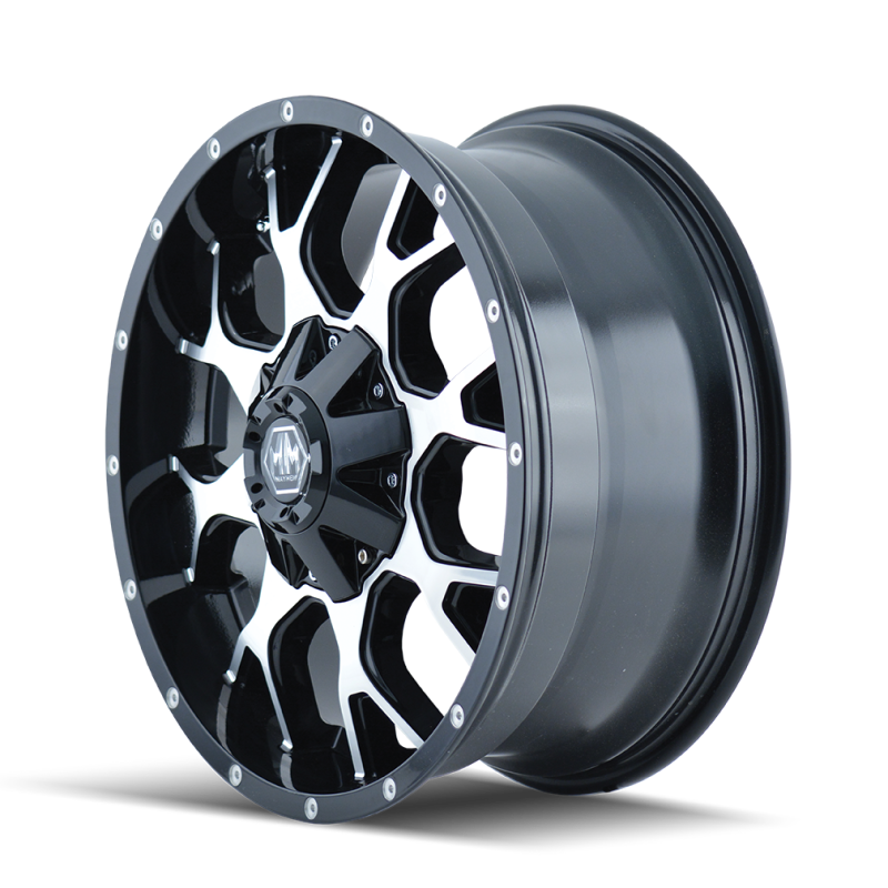 Mayhem 8015 Warrior 18x9 / 8x165.1 BP / -12mm Offset / 130.8mm Hub Black/Machined Face Wheel