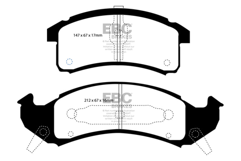 EBC 92-93 Buick Le Sabre (FWD) 3.8 Greenstuff Front Brake Pads