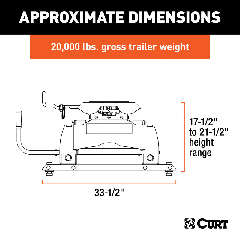 Curt Q20 5th Wheel Hitch w/Ford Puck System Roller