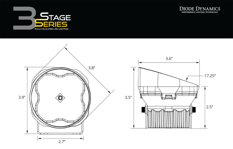 Diode Dynamics SS3 LED Pod Max - White SAE Fog Angled (Pair)