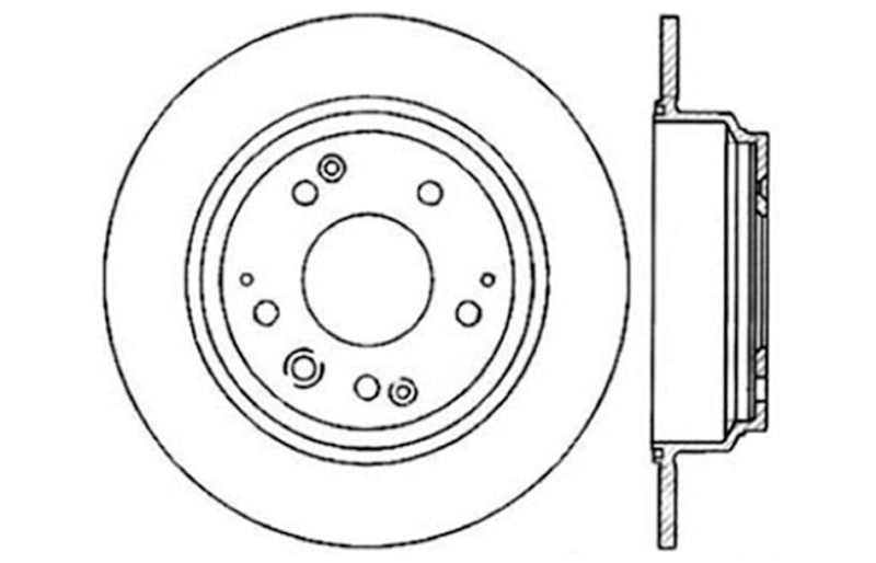 StopTech Power Slot 91-95 Acura Legend / 95-98 Honda Odyssey Left Rear Drilled & Slotted Rotor