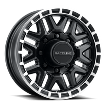 Load image into Gallery viewer, Raceline 953BM Krank 16x6in / 8x165.1 BP / 0mm Offset / 4.90mm Bore - Black &amp; Machined Wheel