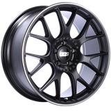 BBS CH-R 20x9 5x120 ET24 Satin Black Polished Rim Protector Wheel -82mm PFS/Clip Required